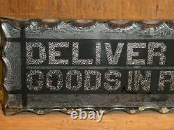 Rare Classic Old Original Deliver Goods Reverse Glass Store Sign Vintage Antique