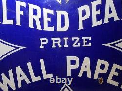 Rare Early 20th C Alfred Peats Prize Wall Paper Porcelain Metal Advertising Sign