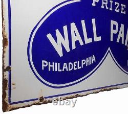 Rare Early 20th C Alfred Peats Prize Wall Paper Porcelain Metal Advertising Sign