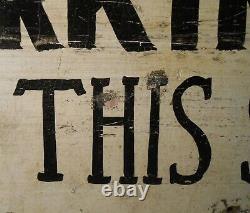 Rare Early 20th C American Vint Hnd Pntd'angle Parking Only This Side' Wdn Sign