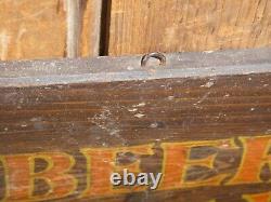 Rare Early Old Original Wines Liquor Beer Ales Wood Trade Sign Vintage Antique