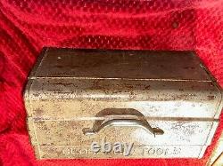 Rare GLOBE OIL TOOLS Antique Old Early California Petroliana Toolbox 1950 1960