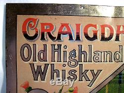 Rare Graphic Antique Craigdhu Old Highland Whiskey Sign Andrew A. Watt WithTartan