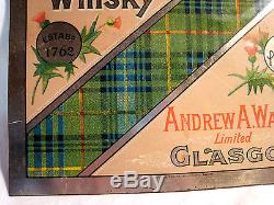 Rare Graphic Antique Craigdhu Old Highland Whiskey Sign Andrew A. Watt WithTartan
