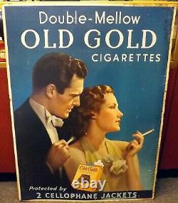 Rare Large Old Gold Cigarettes Original Antique Cardboard Lobby Ad Sign