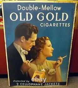 Rare Large Old Gold Cigarettes Original Antique Cardboard Lobby Ad Sign