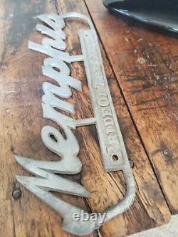 Rare Memphis Tennessee Tenn Tn License Plate Tag Topper Ad Sign Vtg Old Antique