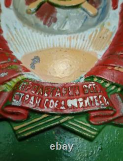 Rare! Old Coat of Arms USSR Railway Sign 1940s Locomotive Antique Emblem Russian