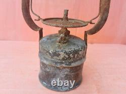 Rare Old Mining Carbide German Lamp Gas Cerosine Primitive Tool Signed Norway