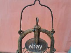 Rare Old Mining Carbide German Lamp Gas Cerosine Primitive Tool Signed Norway