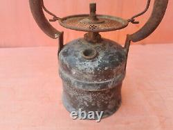 Rare Old Mining Carbide German Lamp Gas Cerosine Primitive Tool Signed Norway