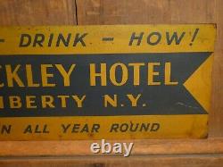 Rare Old Original Buckley Hotel, Liberty N. Y. Metal Arrow Sign Vintage Antique