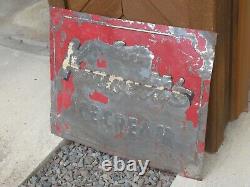 Rare Old Original Eat Kinnetts Ice Cream Embossed Tin Metal Sign Vintage Antique