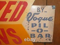 Rare Old Original Sterilized Pillows Vogue Pil-o-bar Hotel Sign Vintage Antique