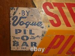 Rare Old Original Sterilized Pillows Vogue Pil-o-bar Hotel Sign Vintage Antique