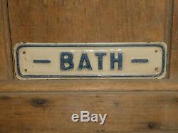 Rare Old Original Tourists Boarding House Bath Metal Sign Vintage Antique Hotel