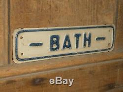 Rare Old Original Tourists Boarding House Bath Metal Sign Vintage Antique Hotel