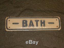 Rare Old Original Tourists Boarding House Bath Metal Sign Vintage Antique Hotel