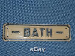 Rare Old Original Tourists Boarding House Bath Metal Sign Vintage Antique Hotel