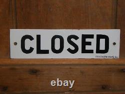 Rare Old Original'closed' Porcelain Store Door Sign Vintage Antique Stonehouse