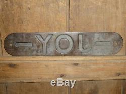 Rare Old Original'joy' Mining Equipment Embossed Brass Sign Vintage Antique