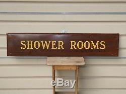 Rare Old Original'shower Rooms' Porcelain Sign Vintage Antique Hotel