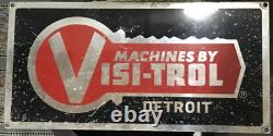 Rare Old antique Vintage Machines By Visitrol Co. Detroit 16x8Scarce Metal Sign