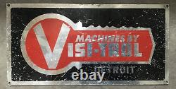Rare Old antique Vintage Machines By Visitrol Co. Detroit 16x8Scarce Metal Sign