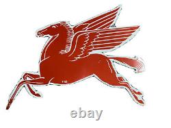 Rare! Original 1953 Mobil Pegasus Sign Petroleum Porcelain Free S/h Antique Old