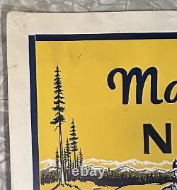 Rare Original Old Camping Hunting Fishing Pres-to-logs Color Sign Poster 28 X 42