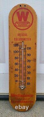 Rare Vintage Antique Wood Advertising Thermometer Westinghouse Sign Old Gas Oil
