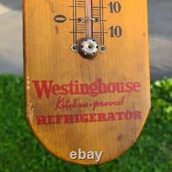 Rare Vintage Antique Wood Advertising Thermometer Westinghouse Sign Old Gas Oil