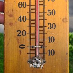 Rare Vintage Antique Wood Advertising Thermometer Westinghouse Sign Old Gas Oil