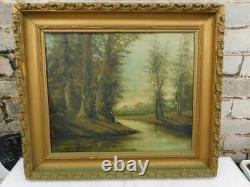 Really old PAINTING antique landscape signed