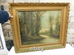 Really old PAINTING antique landscape signed