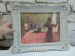 Really old PAINTING oil memories small wall signed