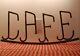 Reduced A+++ Heavy Antique French Iron Cafe Sign Art Deco Old Paint