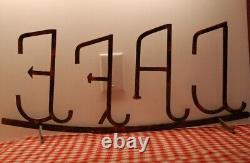 Reduced A+++ Heavy Antique French Iron Cafe Sign Art Deco Old Paint