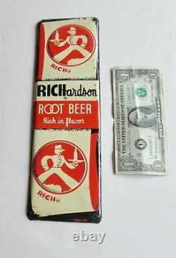Richardson Richie Root Beer DOOR PUSH Rare Old Advertising Sign n. O. S. Original