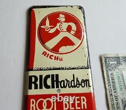 Richardson Richie Root Beer DOOR PUSH Rare Old Advertising Sign n. O. S. Original