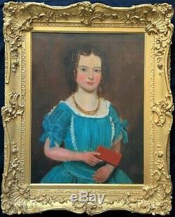 STUNNING LARGE 18thc PERIOD ANTIQUE OIL PORTRAIT PAINTING OF A 5-YEAR-OLD-GIRL