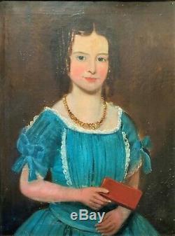 STUNNING LARGE 18thc PERIOD ANTIQUE OIL PORTRAIT PAINTING OF A 5-YEAR-OLD-GIRL