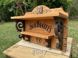 Saloon Jack Daniels Wooden Shelf Rack Whiskey Bar Tavern Old West Antique Look