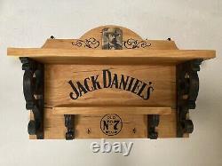 Saloon Jack Daniels Wooden Shelf Rack Whiskey Bar Tavern Old West Antique Look