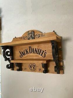 Saloon Jack Daniels Wooden Shelf Rack Whiskey Bar Tavern Old West Antique Look