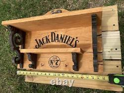 Saloon Jack Daniels Wooden Shelf Rack Whiskey Bar Tavern Old West Antique Look