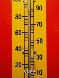 Scarce Royal Crown Cola Vint Litho'd Red/yellow Enml Tin Advertising Thermometer