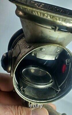 Searchlight old bicycle bike lamp with original bike part clamp etc SEARCH LIGHT
