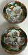 Set Of 2 Antique Old Japanese Kutani Ware Porcelain Bowl Painted Gilt Signed Nr