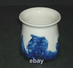 Short 3 Blue & White Old Sleepy Eye Sugar Bowl Stamped WSCO Illinois ILL